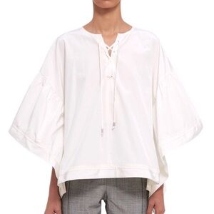 NWT Opening Ceremony Ecru Blouse with Lace-Up Detail Boho Women Medium